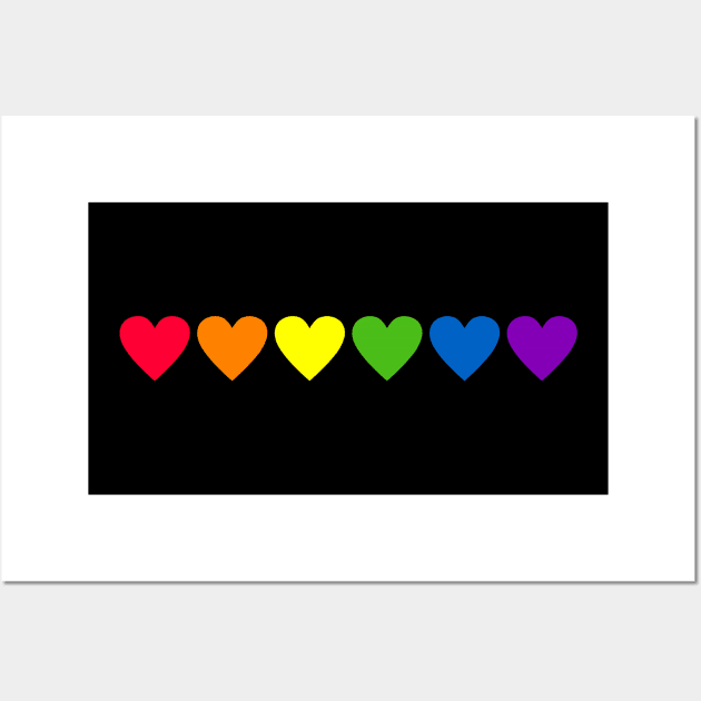 Gay Pride Hearts Gay Pride Flag LGBT Wall Art by wbdesignz